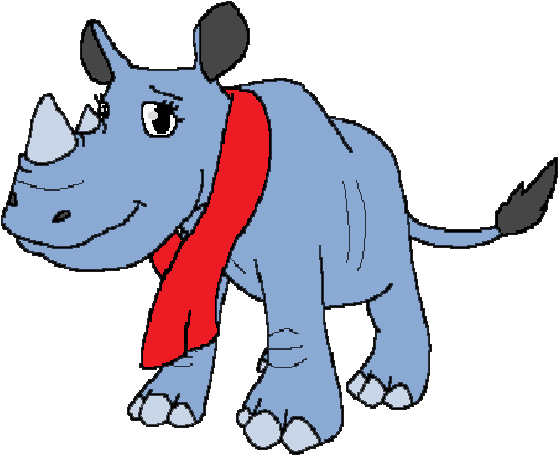 Heather The Rhinoceros - Cartoon (581x487)