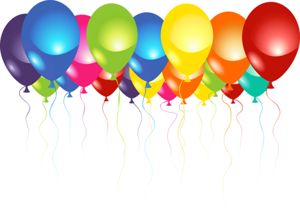 Anniversaire - Happy Birthday Balloons Logo (600x418)