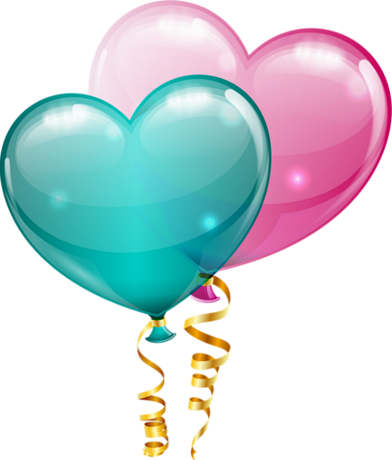 Balloons Clipart, Hearts - Heart (555x650)