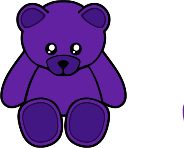 Purple Clipart Toy - Custom Teddy Bear Shower Curtain (600x483)