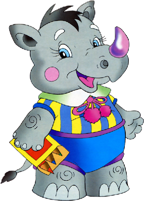 Cartoon Rhinoceros Pictures - Cartoon Animals Going To School (400x400)
