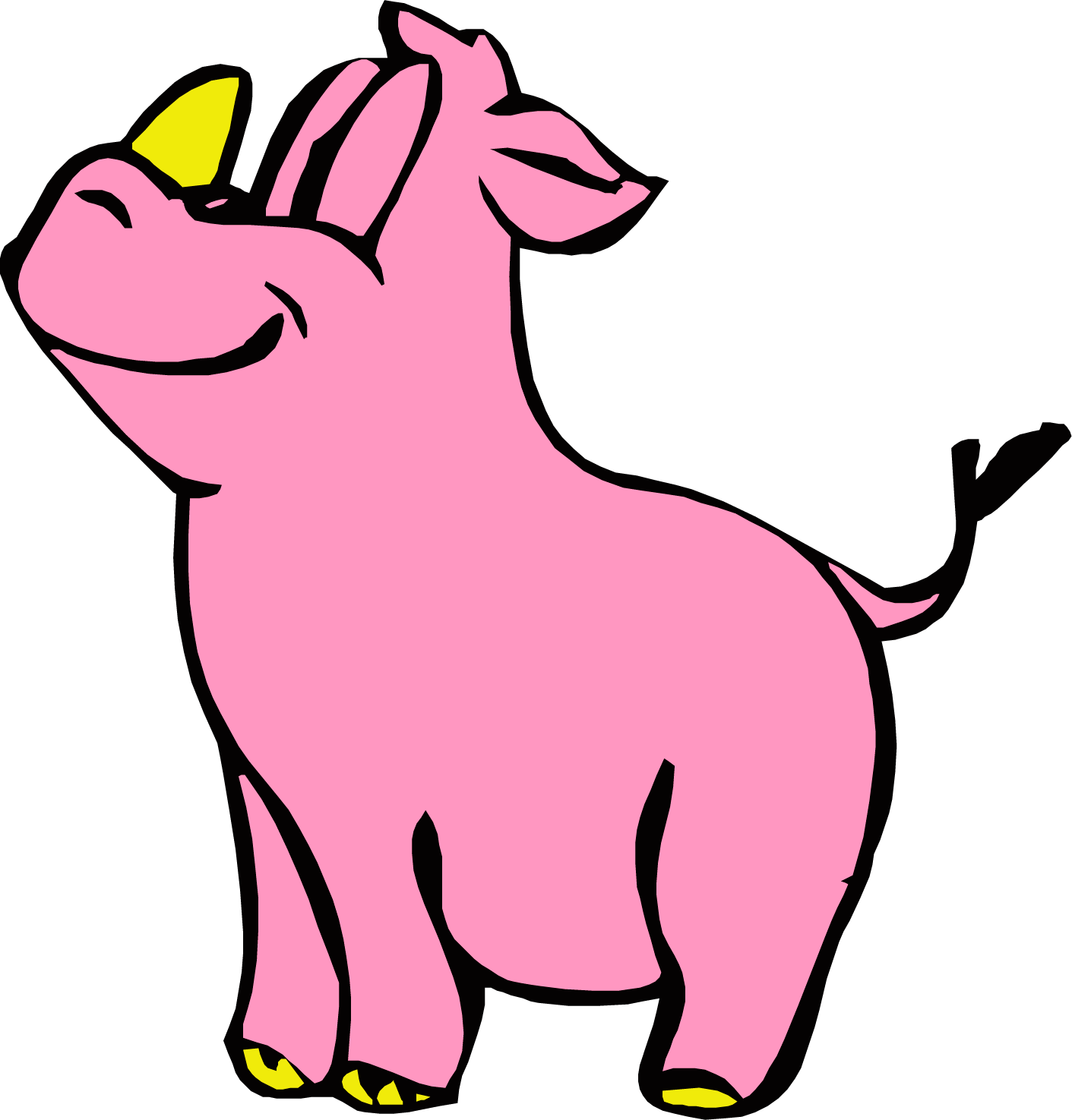 Rhinoceros Cartoon Clip Art - Rhinoceros Cartoon Clip Art (1411x1475)