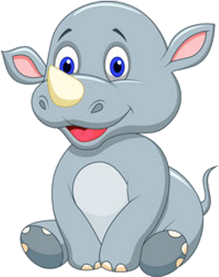 Pretty Cartoon Rhinoceros Rhinoceros Cartoon Animal - Baby Rhino Cartoon (400x400)