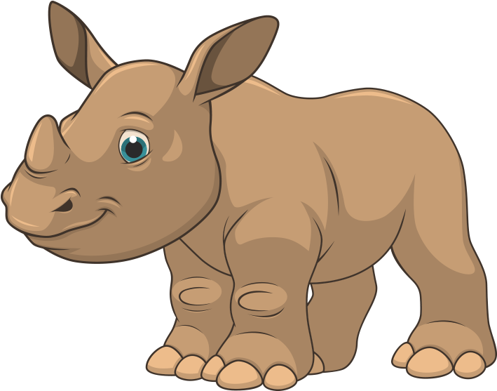 儿童绘画可爱卡通犀牛图片 - Rhinoceros (800x800)