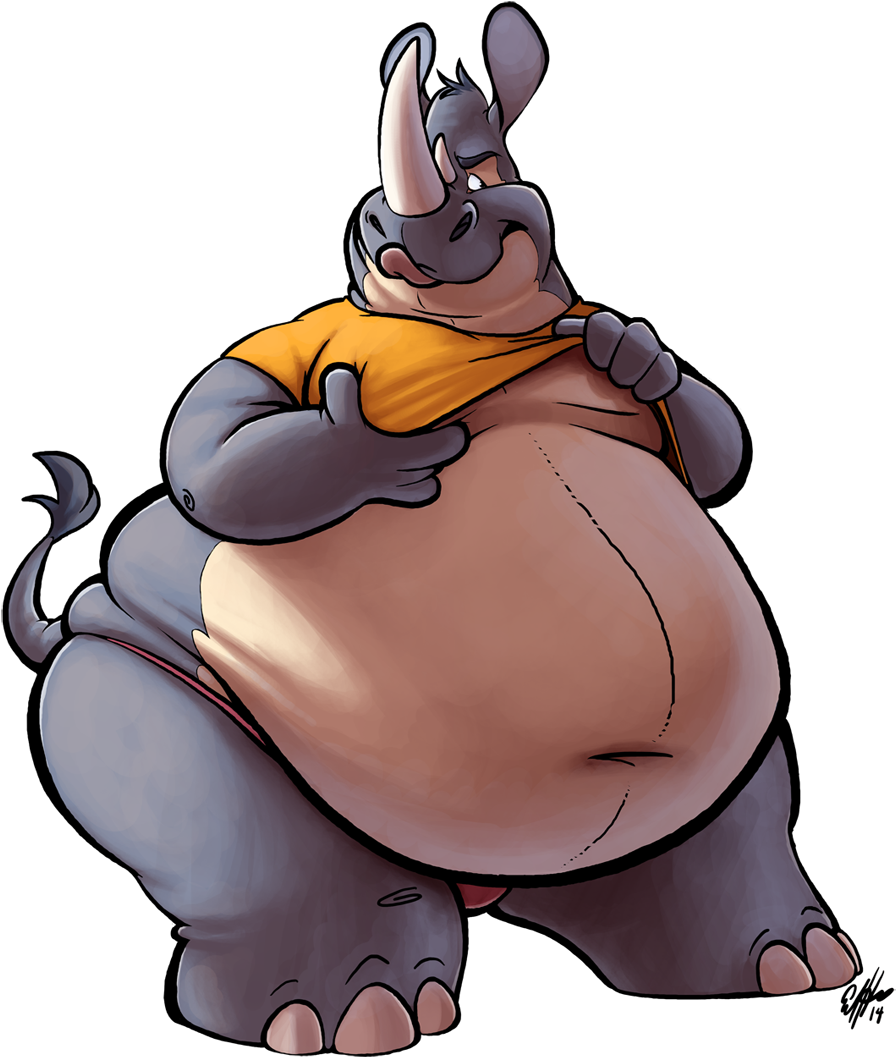 Rhino - Cartoon (916x1100)