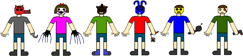 Underfnaf Six Human Souls By Justsimon23 - Cartoon (1024x382)