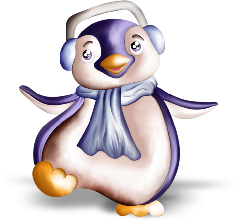 Pingouin - Hiver - Render - Tubes - Gratuit - Clip Art (500x458)