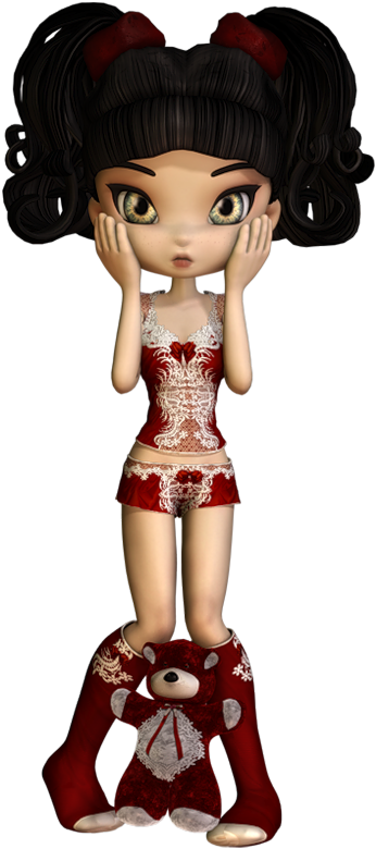 Tubes Poser Png De Cookie Sur Le Thème De Noël Gratuits - Doll (361x800)