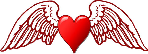 Halo Clipart Heart Wing - Angel Wing Vector (600x219)