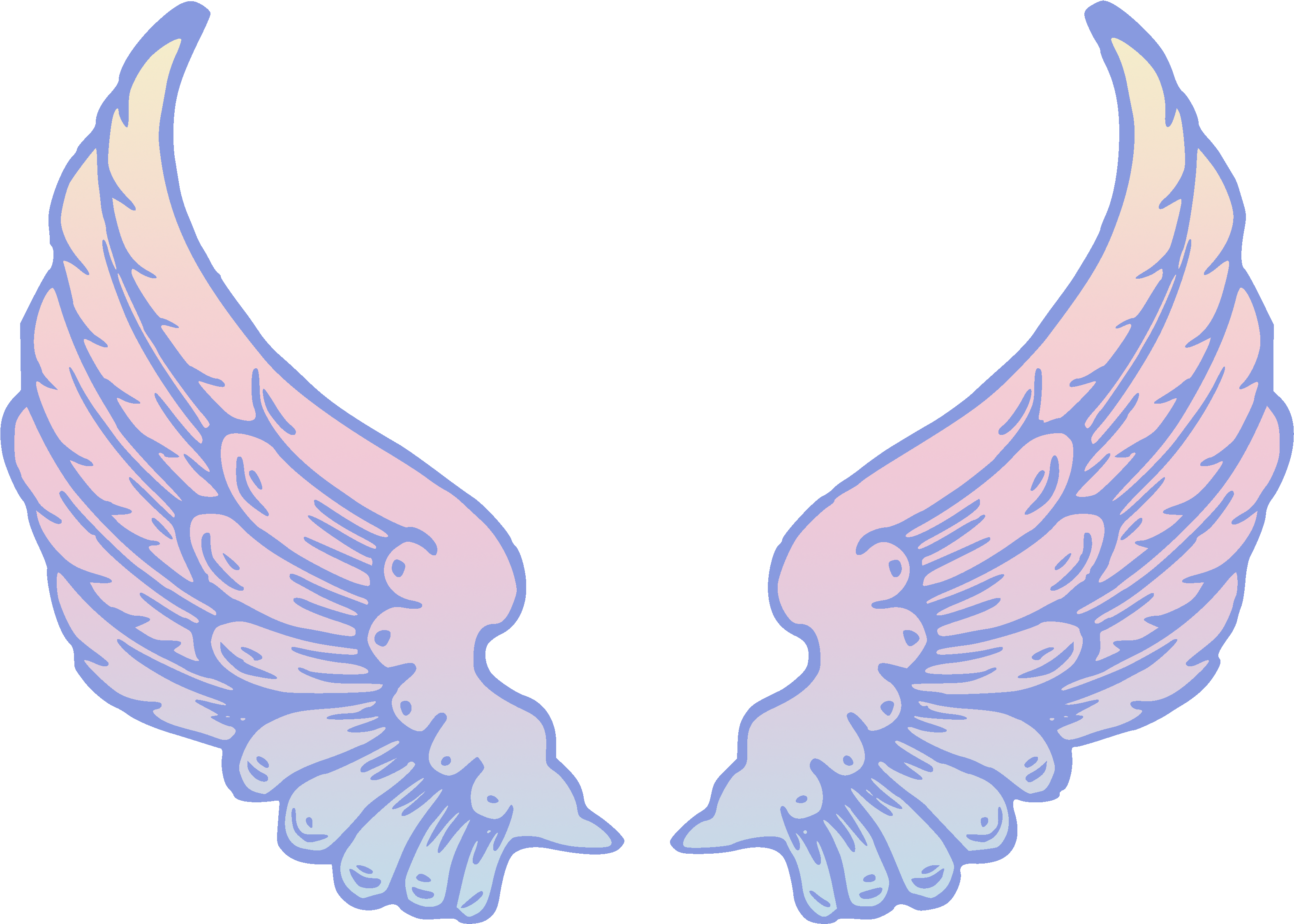 Halo Clipart Free Wing - Angel Wings Png (3452x2558)