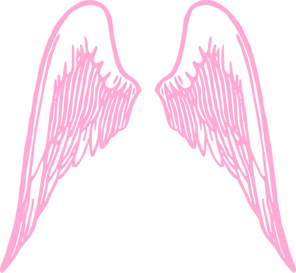 Pink Angel Wings Clip Art (600x554)