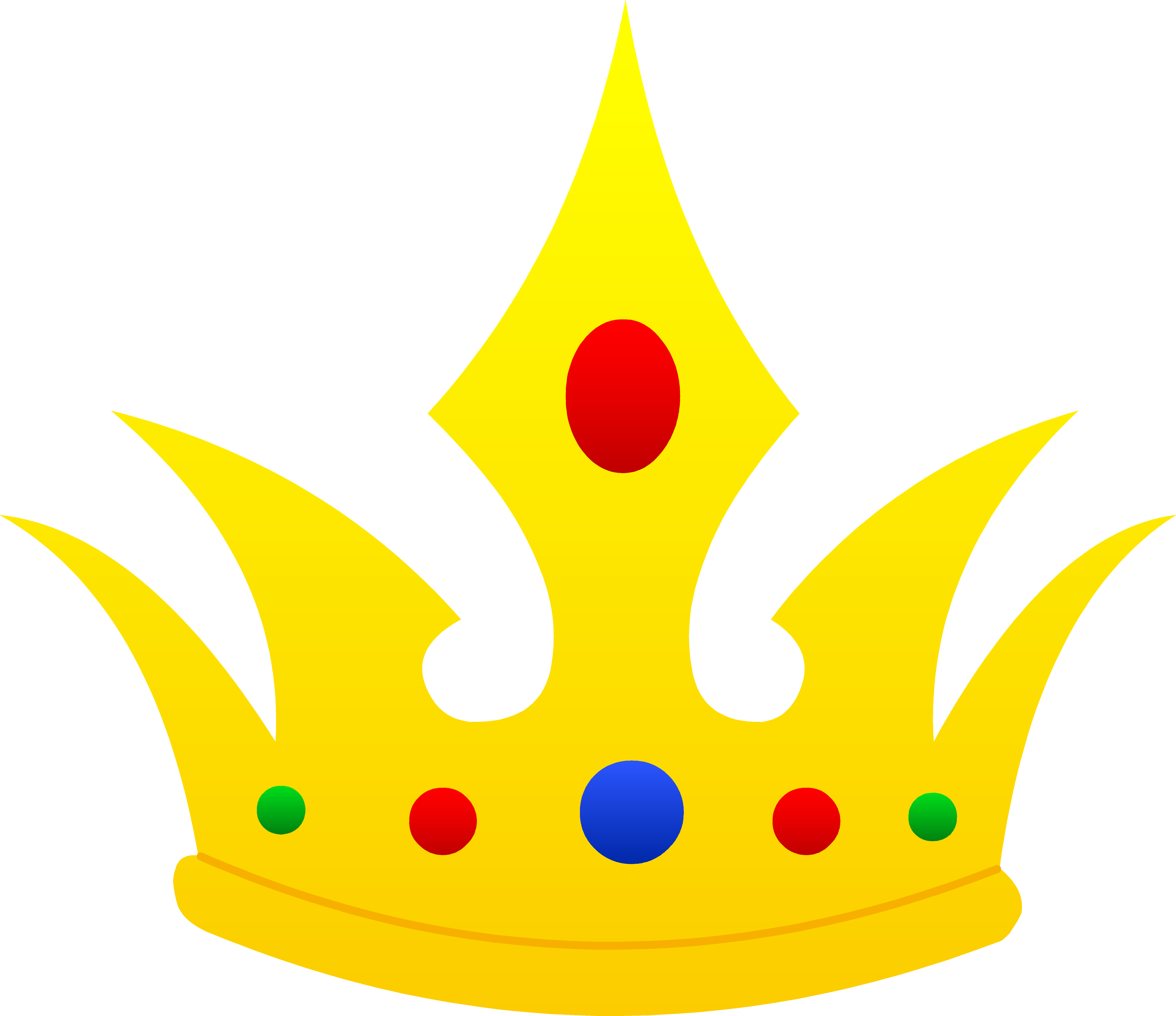 Pointed Golden Crown Design - King Crown Clipart (6203x5360)
