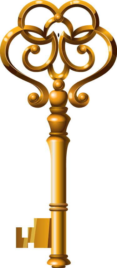 Key Clip Art - Golden And Silver Key (374x857)