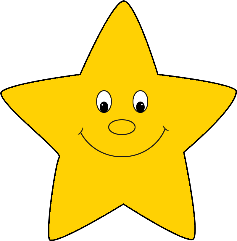 Yellow Cartoon Star Drawing - Smiling Star Clipart (861x908)