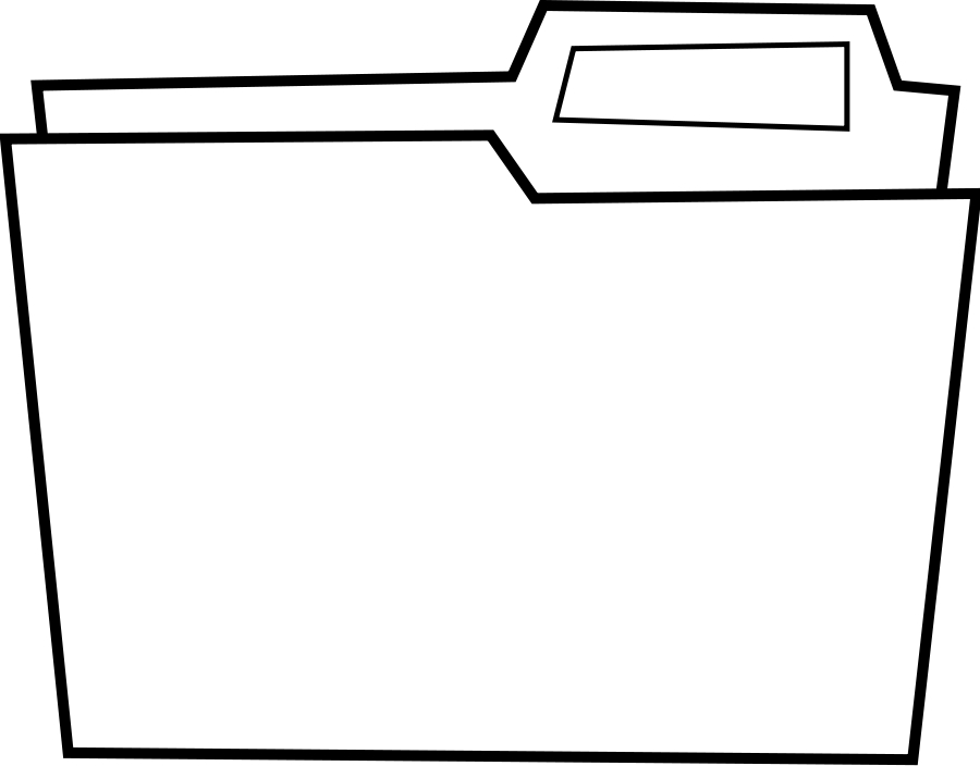Folder Clip Art Black And White - White File Folder Png (900x704)