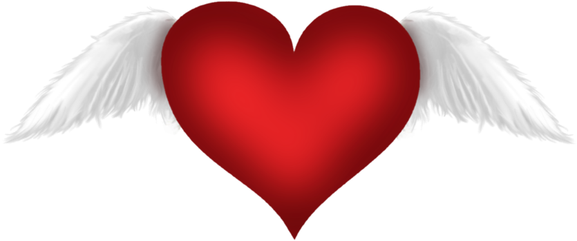 Red Heart With Wings (899x430)