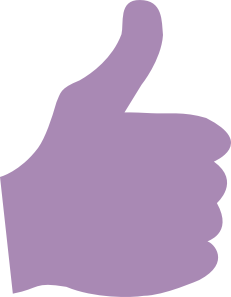 Purple Thumbs Up Clipart (462x594)