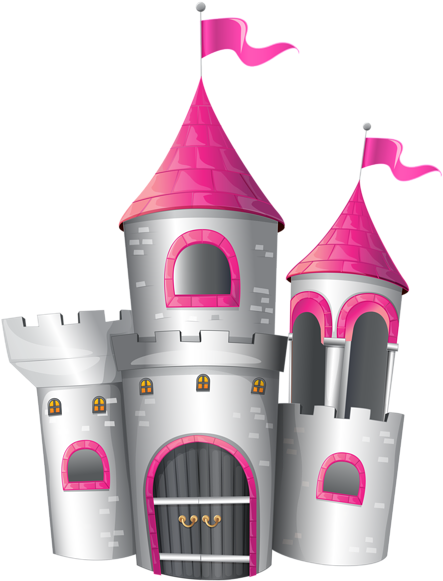White And Pink Castle Png Clip Art Image - Pink And White Castle (458x600)