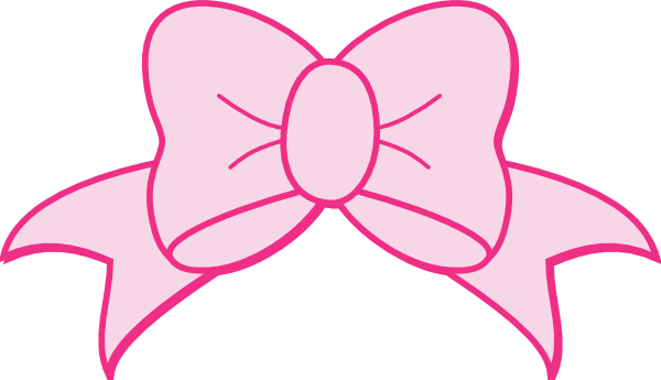 Hair Bow Clip Art The Cliparts - Pink Baby Bow Clip Art (600x345)