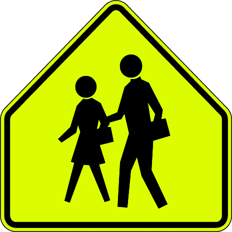 Knowing The Signs Of The Road Is Good For Californian - School Crossing Sign (464x464)
