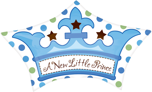18" Little Prince Crown Foil Balloon - Its A Boy Balloon (500x500)