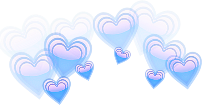 #heart #hearts #crown #heart Crown #hearts Crown #blue - Editing Transparent Cute Overlays (646x336)