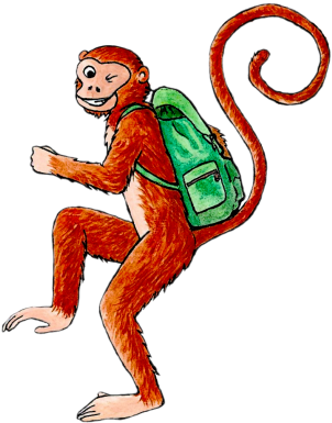 Un Tour Deux Singes - Cartoon (313x400)