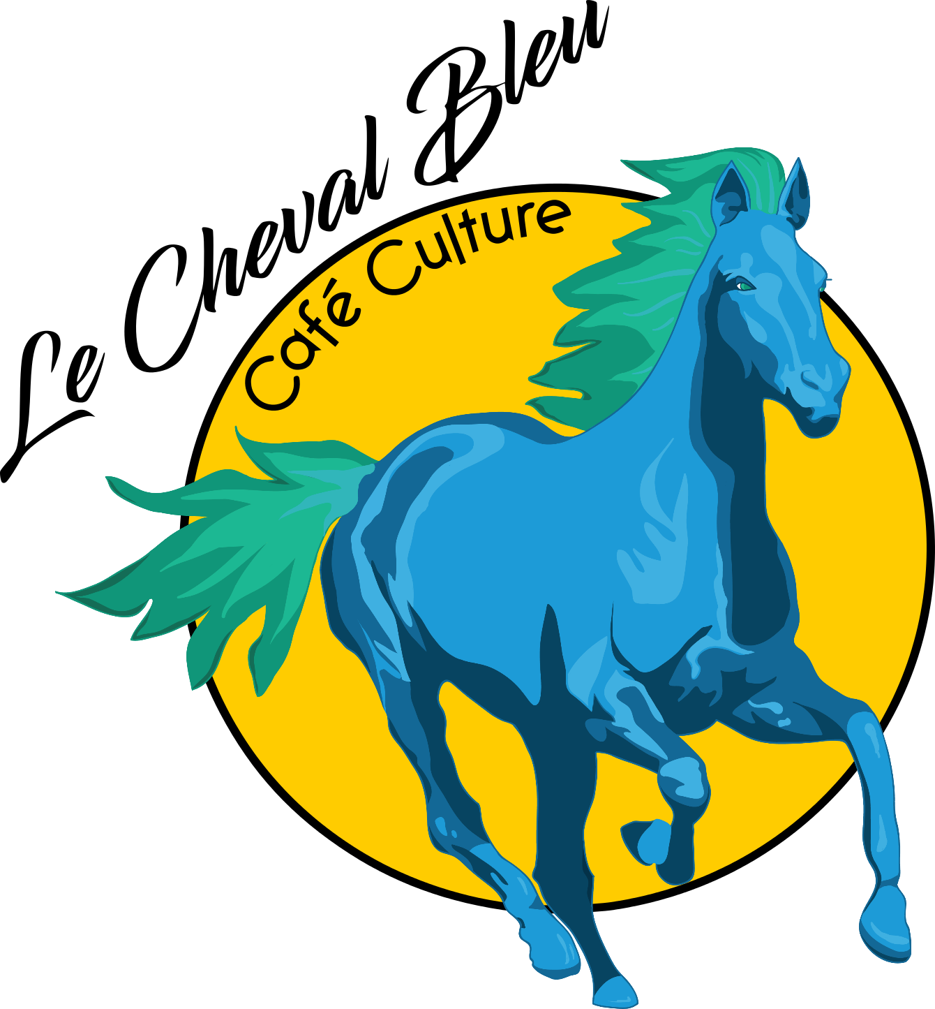 Café Culture Le Cheval Bleu - Horse (1340x1445)