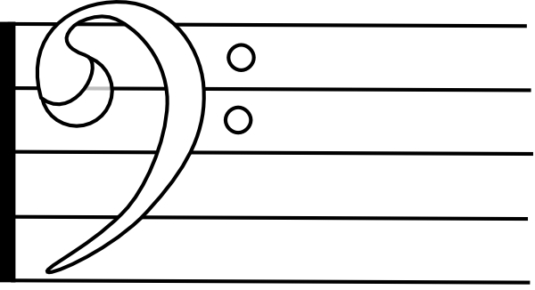 Bass Clef Clip Art - Bass Clef Coloring Page (600x326)