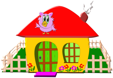 Colorful House With Garden - Casinha Fazendinha Png (500x346)