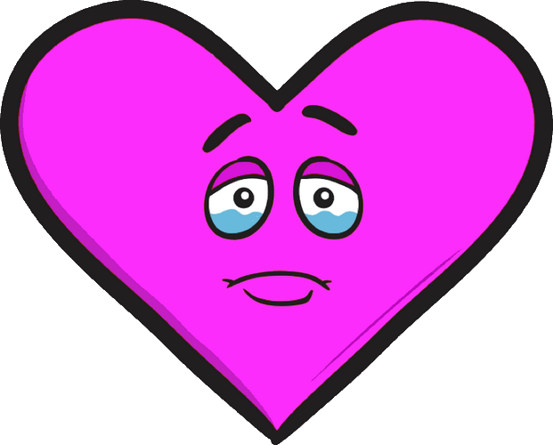 Smiley Cœur Rose En Pleurs - Heart Emoji (621x500)