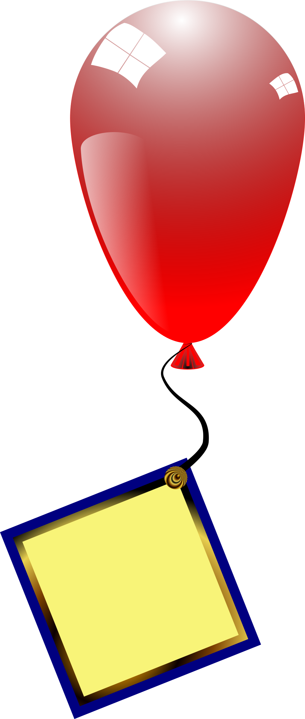 D'anniversaire - - Luftballon Mit Karte Clipart (1019x2400)