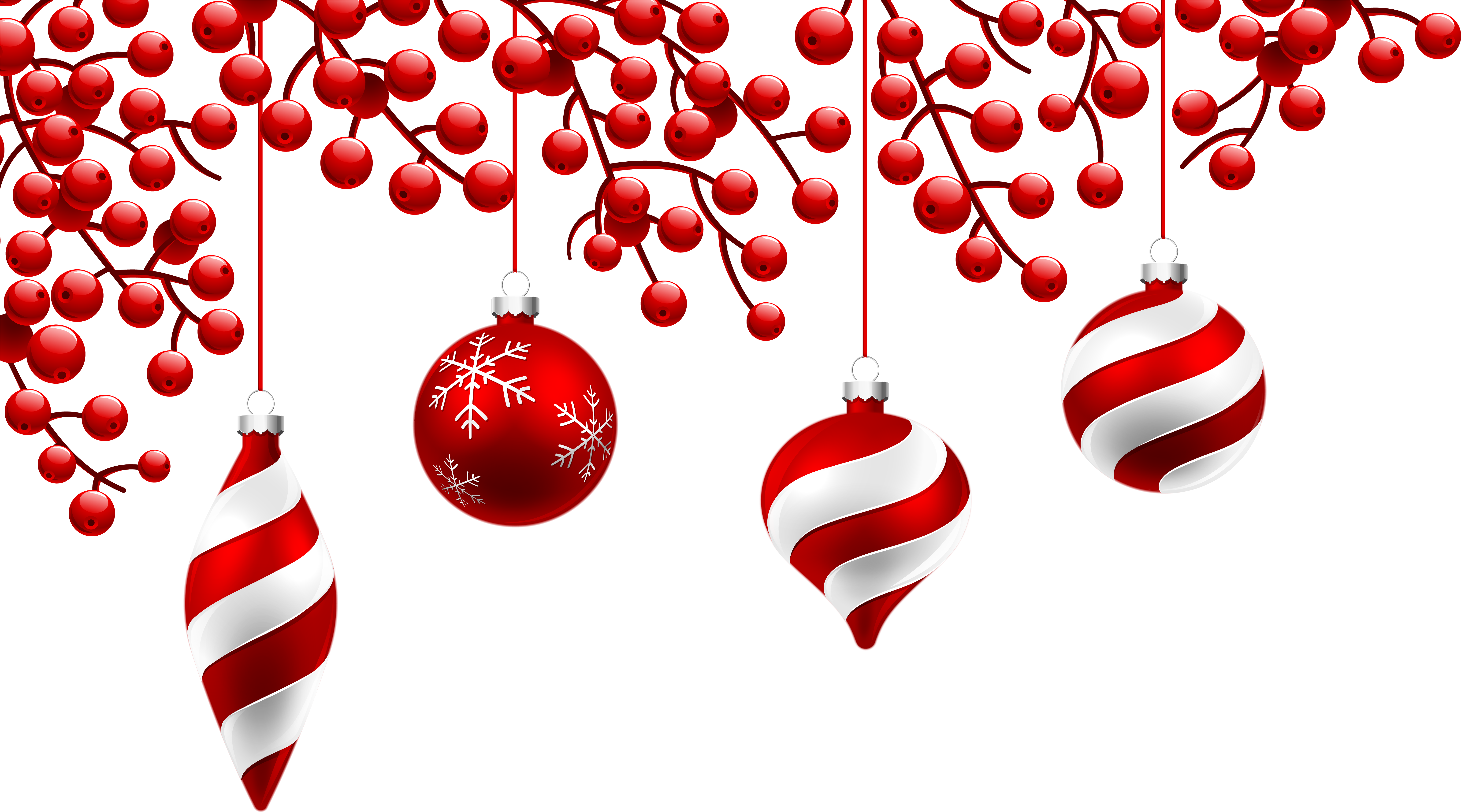 Red Christmas Decoration Png Clipart Image - Christmas Decoration Clipart (6236x3611)