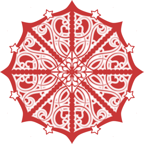 Red Snowflake - Red (500x500)