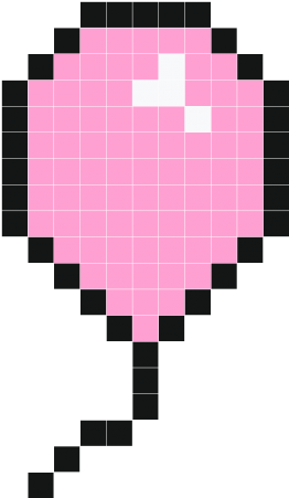 Ballon Rose More - Minecraft Balloon Pixel Art (365x450)