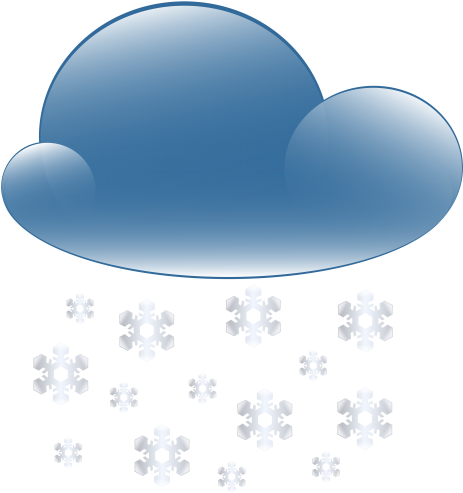 Snowy Cloud Weather Icon Png Clip Art - Teth (470x500)