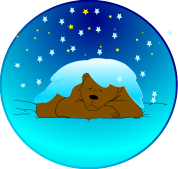 Snow Day Cliparts - Sleeping Bear Clip Art (356x338)