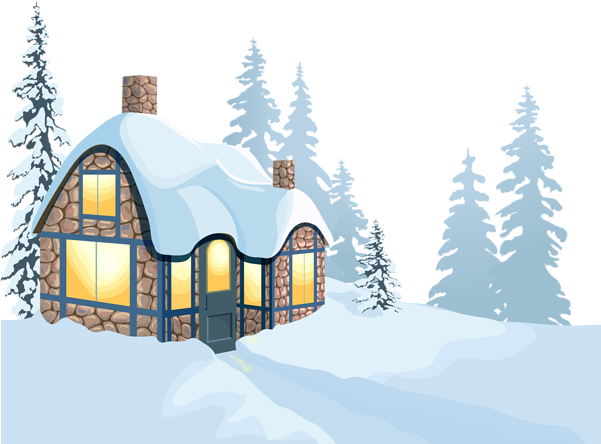 Snow Clipart Images - Winter House Clipart (600x457)