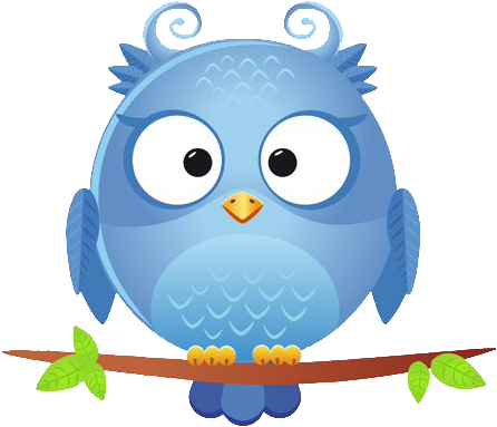 Corujinha Azul 06 - Cute Owl Vector (600x600)