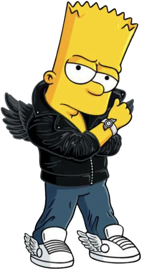 Adidas Clipart Cartoon - Imagenes De Bart Simpson (306x569)