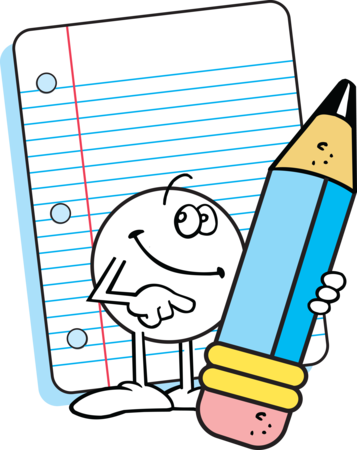 Bloc Note - Pencil And Paper Clipart (357x450)