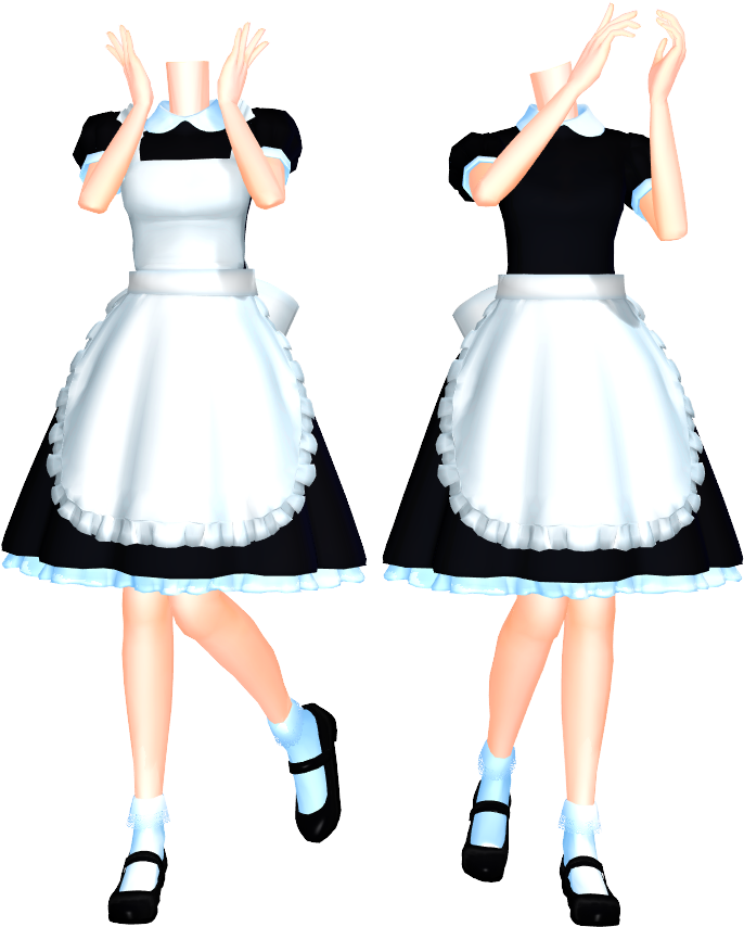Mmd Maid Set 2 Dl By 2234083174 On Clipart Library - Mmd Tda Maid Outfit (720x1080)
