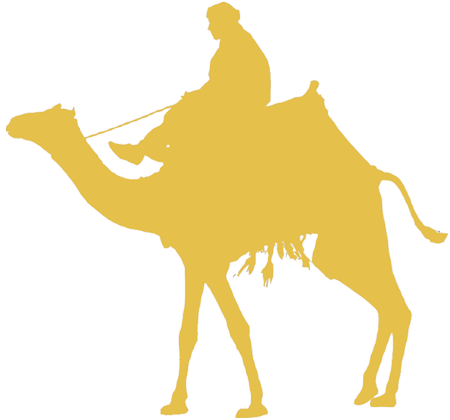 À Travers Nos Partenairesbalades À Cheval & Dromadaire - Camels Silhouette (450x420)