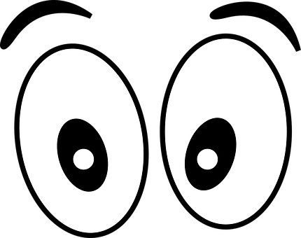 Yeux Surprise Wow Expression Ouverte Émoti - See Clipart Black And White (430x340)