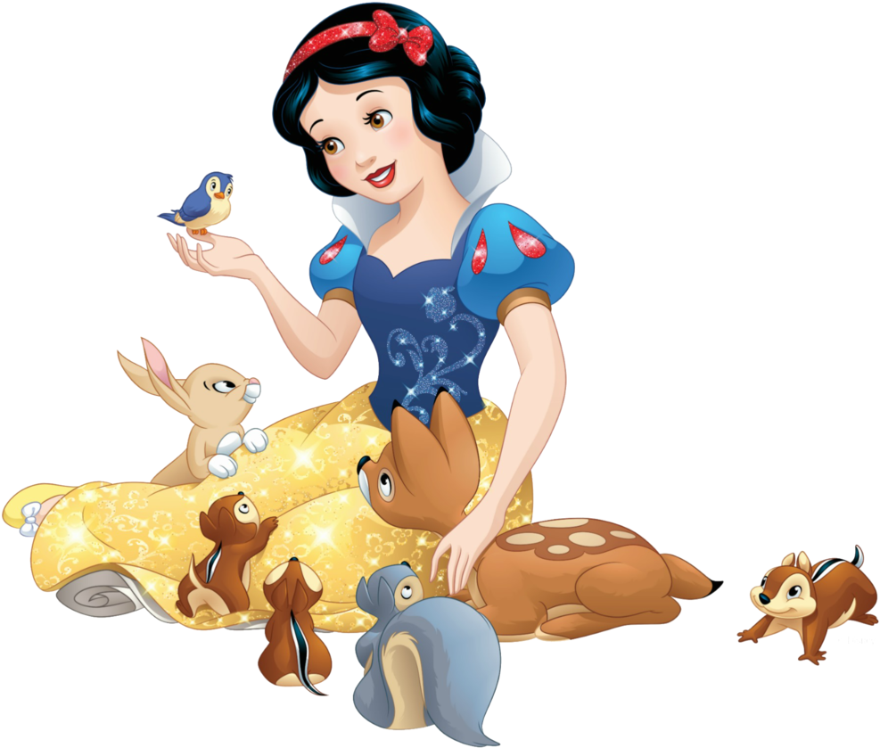 Snow White And Her Animal Friends - Snow White Birthday Card (1000x848)