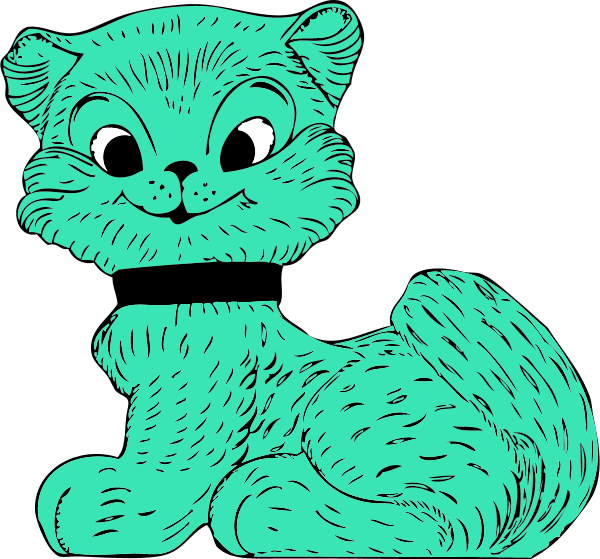 Smiling Cat Clip Art Free - Cartoon Cat Shower Curtain (600x559)