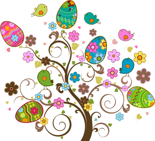 Album - Dessin Arbre De Paques (500x455)