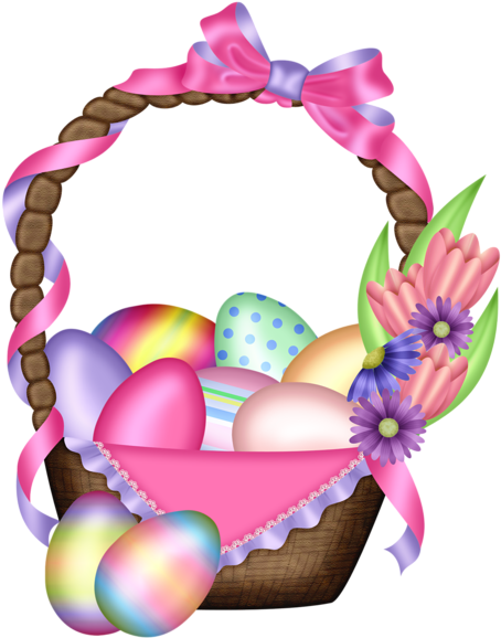 Paniers Oeufs De Paques Poussins Rubans Decos Scrap - Easter Frame Transparent Background (1756x2092)