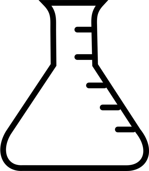 Erlenmeyerkolben Clipart - Black And White Beaker (628x720)