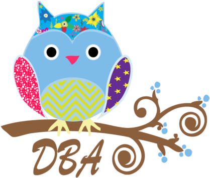 Designs By April - Owl And Alphabet (blue) Curtains (450x367)